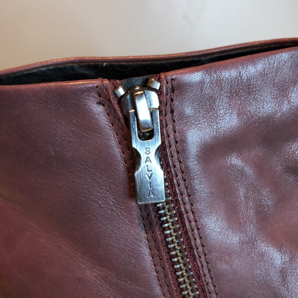 Salvia Nevis Brunello Butter Napa Leather brown zip ankle boots - Picture 13 of 16